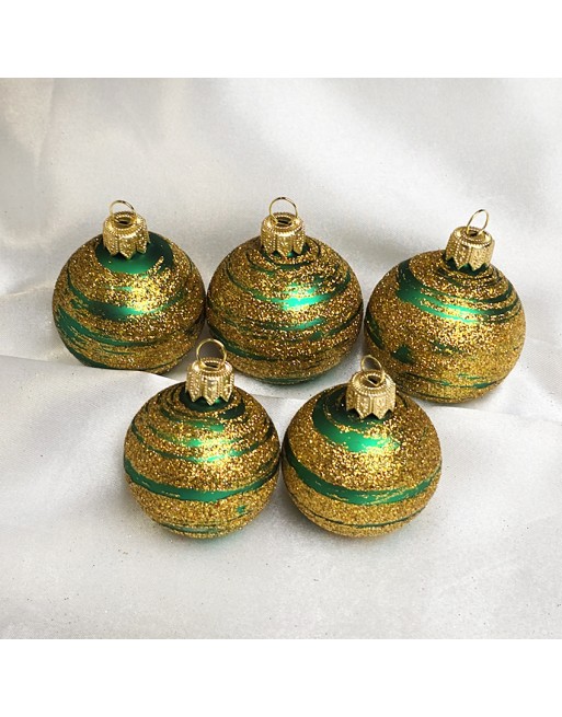 OUTLET Bombki 5cm/5szt dekor szklane choinkowe zestaw