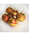 Bombki 5cm/5szt mix dekor szklane choinkowe zestaw czerwony mat Galaktyka