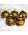 Bombki 5cm/5szt mix dekor szklane choinkowe zestaw burgund mat Galaktyka