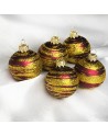 Bombki 5cm/5szt mix dekor szklane choinkowe zestaw burgund mat Galaktyka