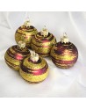 Bombki 5cm/5szt mix dekor szklane choinkowe zestaw burgund mat Galaktyka