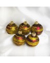 Bombki 5cm/5szt mix dekor szklane choinkowe zestaw burgund mat Galaktyka