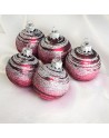 Bombki 5cm/5szt mix dekor szklane choinkowe zestaw burgund mat Galaktyka