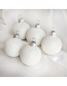 Bombki 5cm/5szt mix dekor szklane choinkowe zestaw białe brokatowe