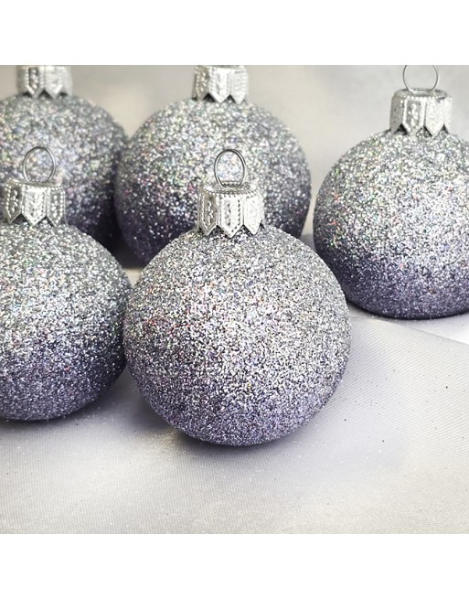 Bombki 5cm/5szt mix dekor szklane choinkowe zestaw cieniowane brokatowe
