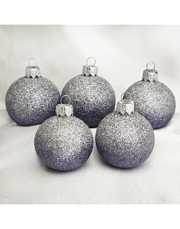 Bombki 5cm/5szt mix dekor szklane choinkowe zestaw cieniowane brokatowe