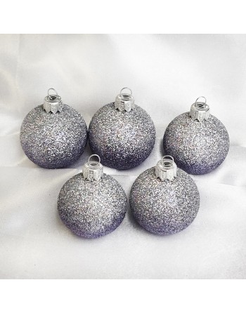 Bombki 5cm/5szt mix dekor szklane choinkowe zestaw cieniowane brokatowe