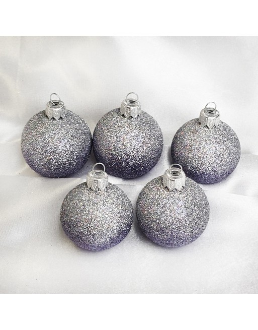 Bombki 5cm/5szt mix dekor szklane choinkowe zestaw cieniowane brokatowe