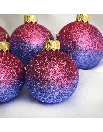 Bombki 5cm/5szt mix dekor szklane choinkowe zestaw cieniowane brokatowe