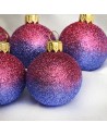 Bombki 5cm/5szt mix dekor szklane choinkowe zestaw cieniowane brokatowe