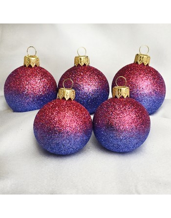 Bombki 5cm/5szt mix dekor szklane choinkowe zestaw cieniowane brokatowe