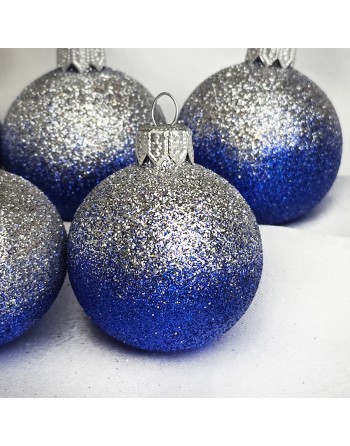 Bombki 5cm/5szt mix dekor szklane choinkowe zestaw cieniowane brokatowe