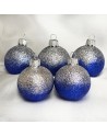 Bombki 5cm/5szt mix dekor szklane choinkowe zestaw cieniowane brokatowe