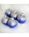 Bombki 5cm/5szt mix dekor szklane choinkowe zestaw cieniowane brokatowe