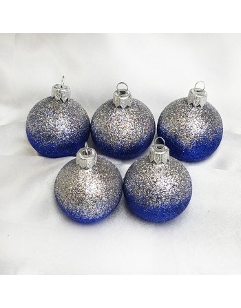 Bombki 5cm/5szt mix dekor szklane choinkowe zestaw cieniowane brokatowe