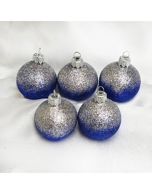 Bombki 5cm/5szt mix dekor szklane choinkowe zestaw cieniowane brokatowe