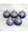 Bombki 5cm/5szt mix dekor szklane choinkowe zestaw cieniowane brokatowe