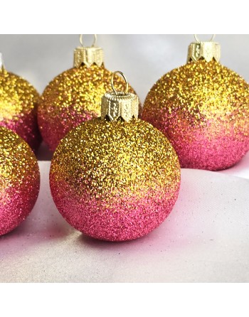 Bombki 5cm/5szt mix dekor szklane choinkowe zestaw cieniowane brokatowe