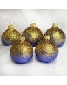 Bombki 5cm/5szt mix dekor szklane choinkowe zestaw cieniowane brokatowe