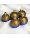 Bombki 5cm/5szt mix dekor szklane choinkowe zestaw cieniowane brokatowe