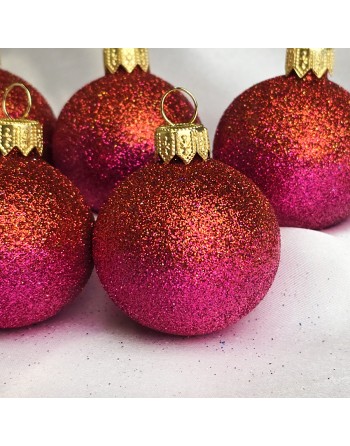 Bombki 5cm/5szt mix dekor szklane choinkowe zestaw cieniowane brokatowe