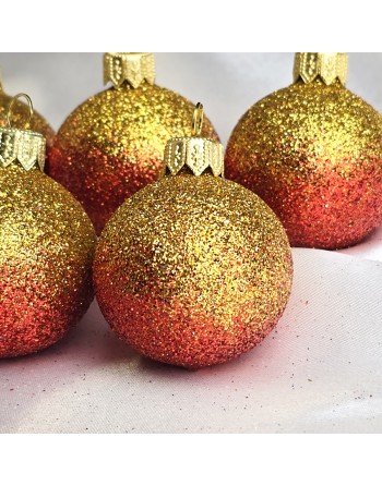 Bombki 5cm/5szt mix dekor szklane choinkowe zestaw cieniowane brokatowe