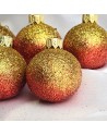 Bombki 5cm/5szt mix dekor szklane choinkowe zestaw cieniowane brokatowe