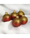 Bombki 5cm/5szt mix dekor szklane choinkowe zestaw cieniowane brokatowe