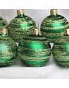 Bombki 3cm/6szt mix dekor szklane choinkowe zestaw zielony mat Galaktyka