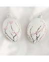 Zawieszka Jajo Jajko faberge białe szklane dekoracja na Wielkanoc 2 szt
