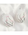 Zawieszka Jajo Jajko faberge białe szklane dekoracja na Wielkanoc 2 szt