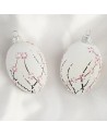 Zawieszka Jajo Jajko faberge białe szklane dekoracja na Wielkanoc 2 szt