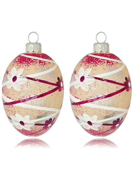 Zawieszka Jajo Jajko faberge szklane dekoracja na Wielkanoc 2 szt