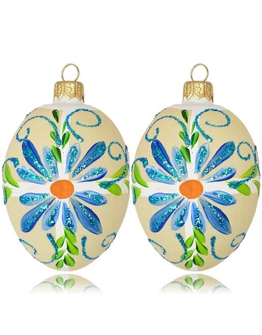 Zawieszka Jajo Jajko faberge szklane dekoracja na Wielkanoc 2 szt