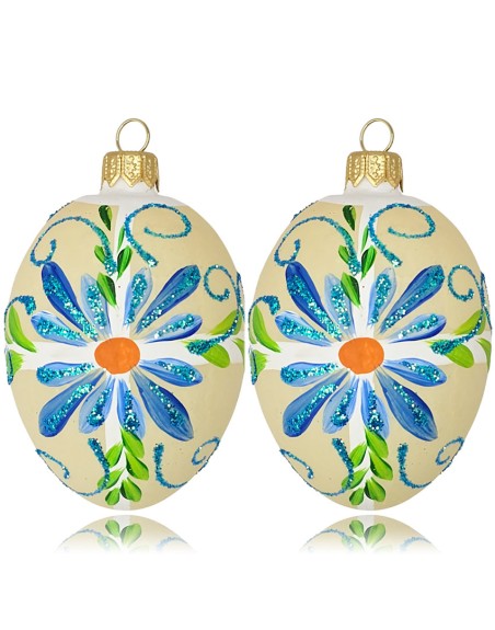Zawieszka Jajo Jajko faberge szklane dekoracja na Wielkanoc 2 szt