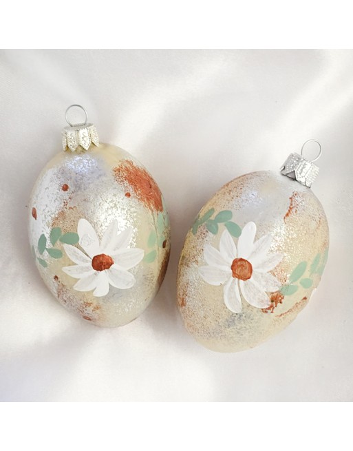Zawieszka Jajo Jajko faberge szklane dekoracja na Wielkanoc 2 szt
