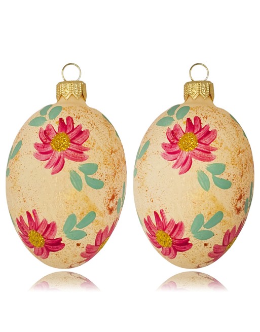 Zawieszka Jajo Jajko faberge szklane dekoracja na Wielkanoc 2 szt