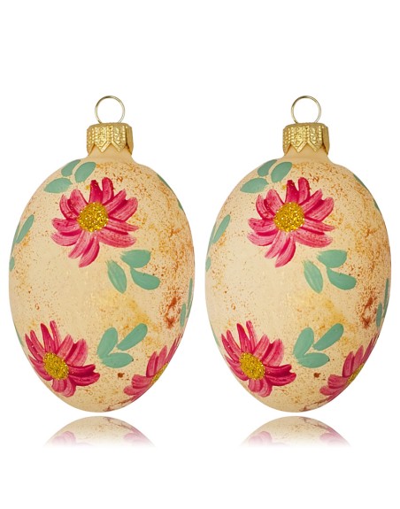 Zawieszka Jajo Jajko faberge szklane dekoracja na Wielkanoc 2 szt