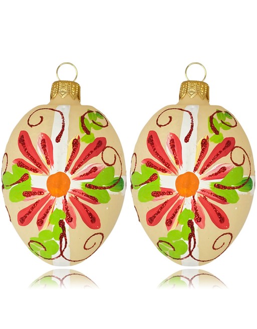Zawieszka Jajo Jajko faberge szklane dekoracja na Wielkanoc 2 szt
