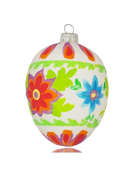 Zawieszka Jajo Jajko faberge szklane ręcznie dekor dekoracja na Wielkanoc