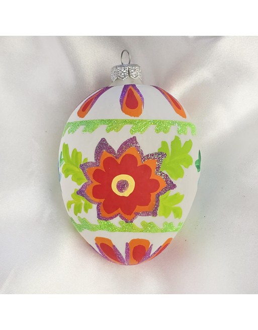 Zawieszka Jajo Jajko faberge szklane ręcznie dekor dekoracja na Wielkanoc