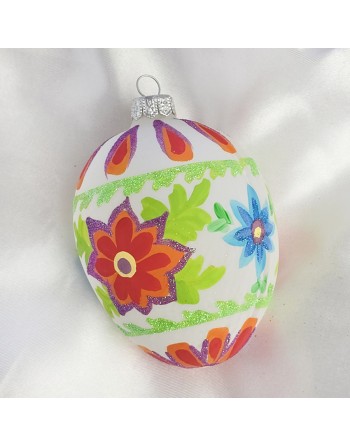 Zawieszka Jajo Jajko faberge szklane ręcznie dekor dekoracja na Wielkanoc