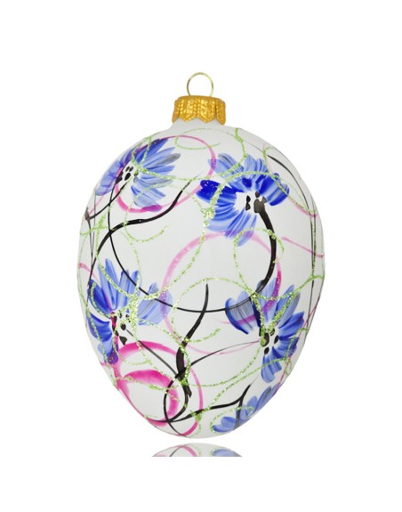 Zawieszka Jajo Jajko faberge szklane ręcznie dekor dekoracja na Wielkanoc
