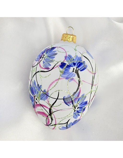 Zawieszka Jajo Jajko faberge szklane ręcznie dekor dekoracja na Wielkanoc