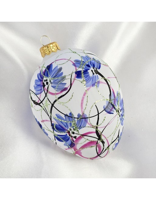 Zawieszka Jajo Jajko faberge szklane ręcznie dekor dekoracja na Wielkanoc