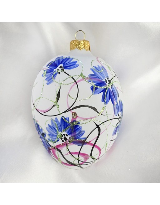 Zawieszka Jajo Jajko faberge szklane ręcznie dekor dekoracja na Wielkanoc