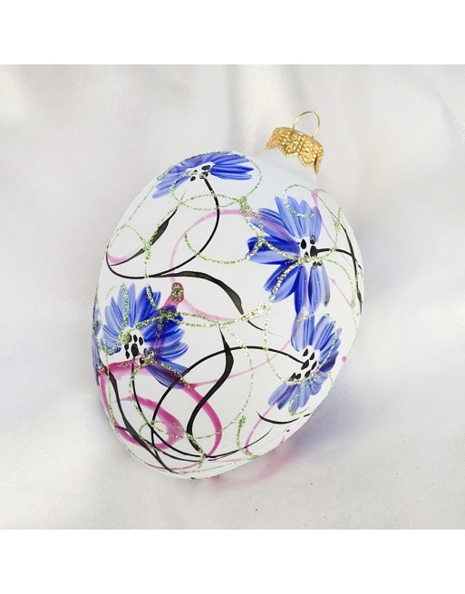 Zawieszka Jajo Jajko faberge szklane ręcznie dekor dekoracja na Wielkanoc