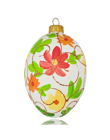 Zawieszka Jajo Jajko faberge szklane ręcznie dekor dekoracja na Wielkanoc