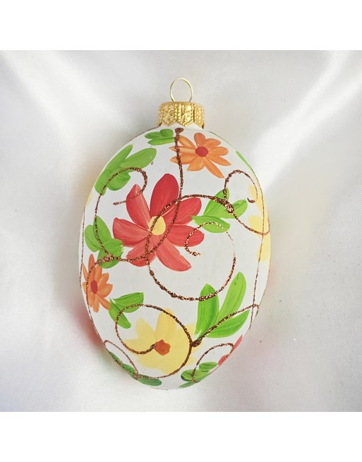 Zawieszka Jajo Jajko faberge szklane ręcznie dekor dekoracja na Wielkanoc
