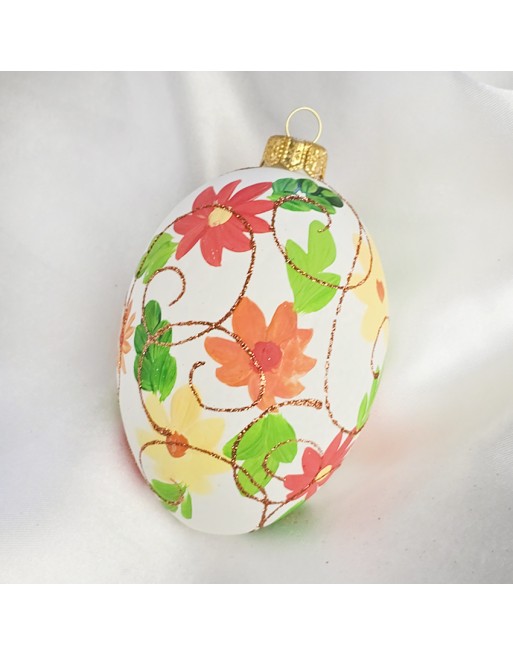 Zawieszka Jajo Jajko faberge szklane ręcznie dekor dekoracja na Wielkanoc